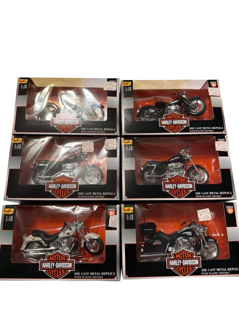 Harley-Davidson Series 10 Die-Cast Motorcycle Lot Of 6 1:18 Scale Replica Maisto